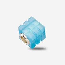 Load image into Gallery viewer, Bluebird Cats Eye Glass Rubix Cube Charm