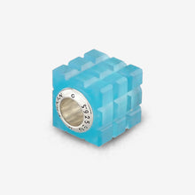 Load image into Gallery viewer, Bluebird Cats Eye Glass Rubix Cube Charm