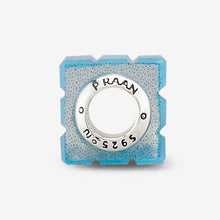 Load image into Gallery viewer, Bluebird Cats Eye Glass Rubix Cube Charm