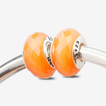 Load image into Gallery viewer, Butterscotch Orange Cat’s Eye Stone Glass Stopper Charms