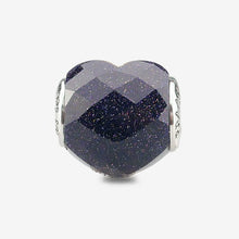 Load image into Gallery viewer, Faceted Blue Goldstone Heart Charm
