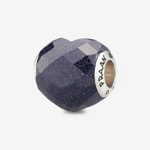 Load image into Gallery viewer, Faceted Blue Goldstone Heart Charm