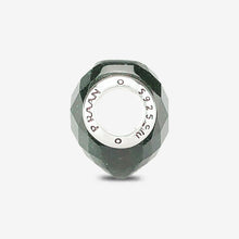 Load image into Gallery viewer, Faceted Emerald Green Goldstone Heart Charm