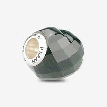 Load image into Gallery viewer, Faceted Emerald Green Goldstone Heart Charm