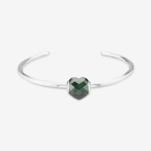 Load image into Gallery viewer, Faceted Emerald Green Goldstone Heart Charm