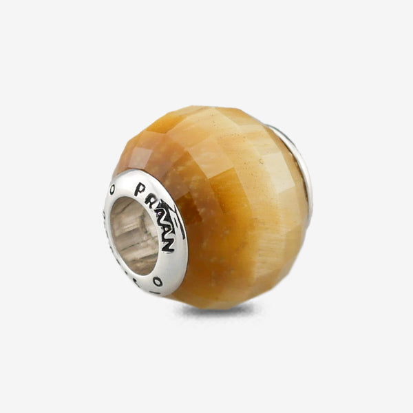 Faceted Round Yellow Tiger Eye Charm