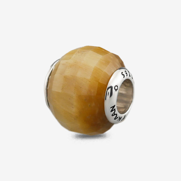 Faceted Round Yellow Tiger Eye Charm