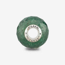 Load image into Gallery viewer, Faceted Mica Quartz Rondelle Chrome Charms