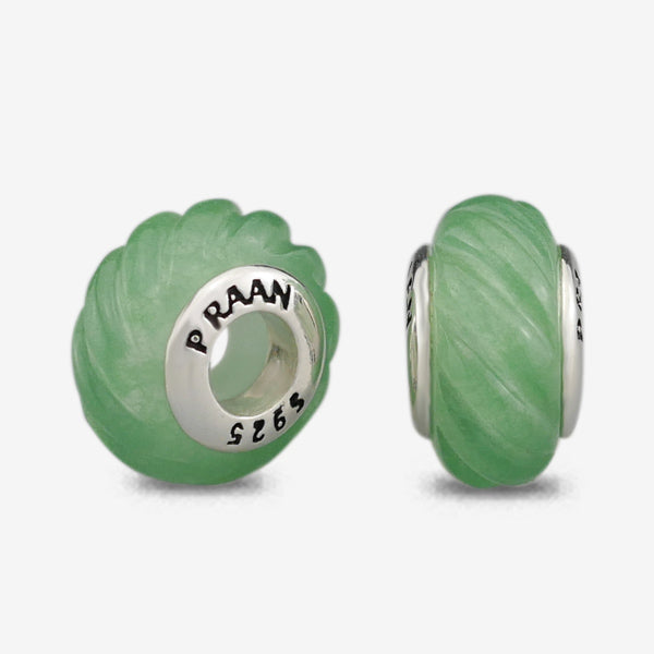 Green Aventurine Twisted Rope Stopper Charm