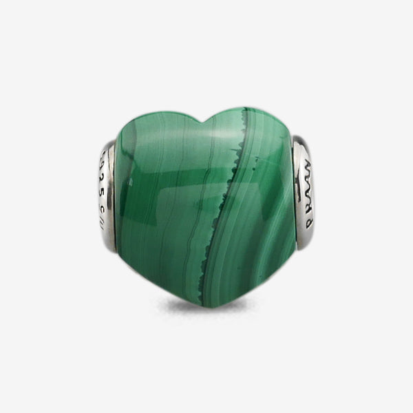 Malachite Heart Charm