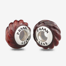 Load image into Gallery viewer, Red Tiger Eye Twisted Rope Stopper Charms