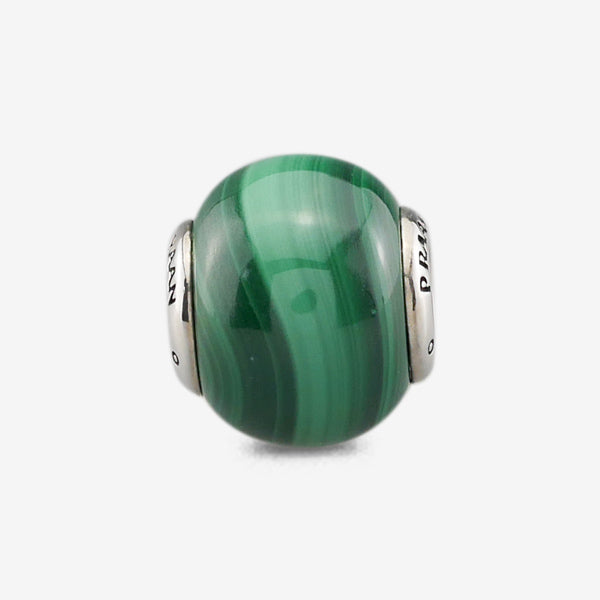 Round Malachite Charm