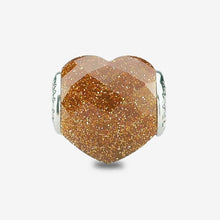 Load image into Gallery viewer, Shimmering Faceted Goldstone Heart Charm