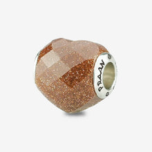 Load image into Gallery viewer, Shimmering Faceted Goldstone Heart Charm