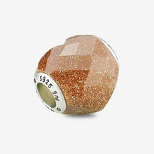Load image into Gallery viewer, Shimmering Faceted Goldstone Heart Charm