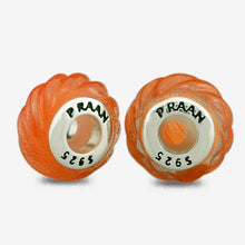 Load image into Gallery viewer, Sun Orange Cat Eye Twisted Rope Stopper Charms