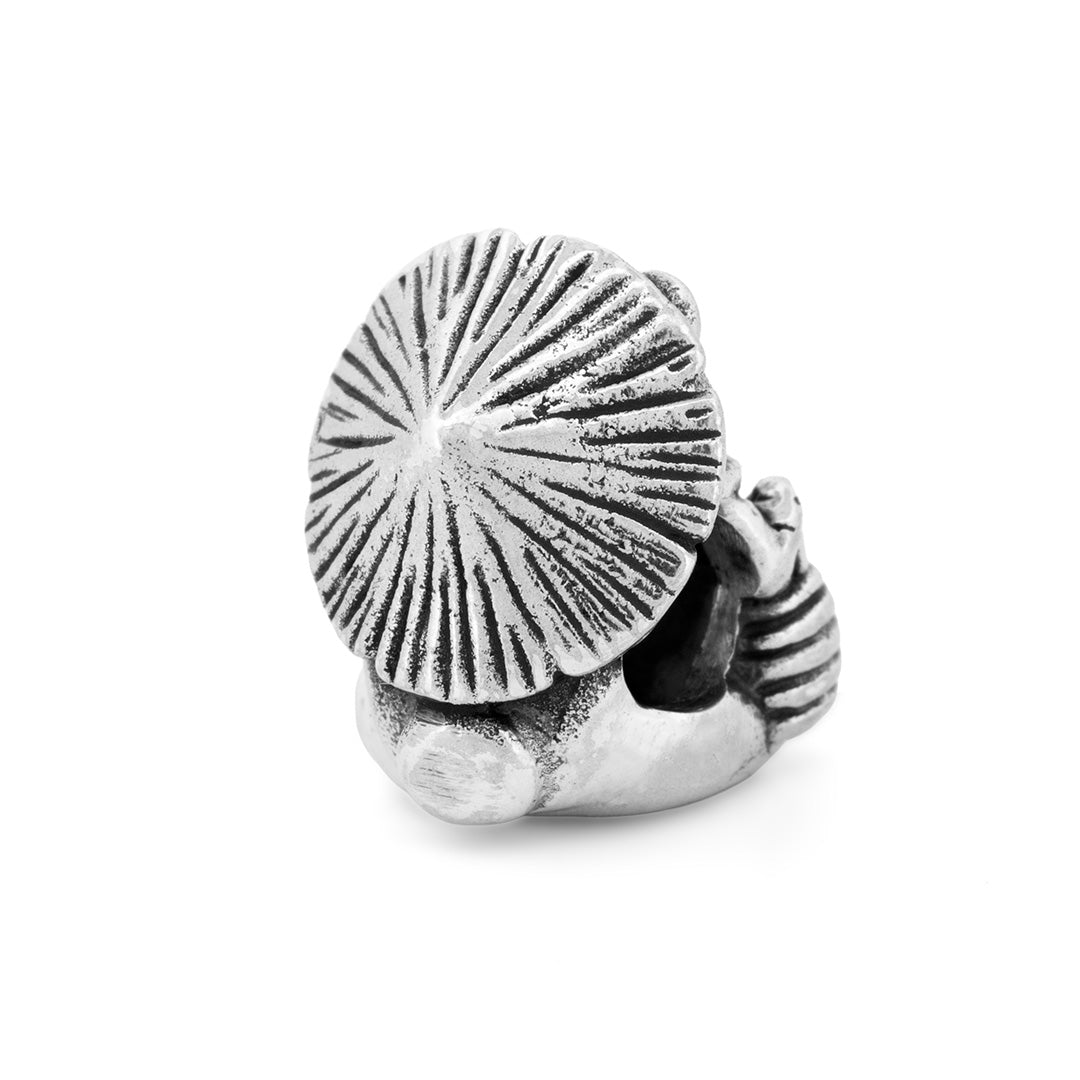 Black Raven Tanuki silver bead