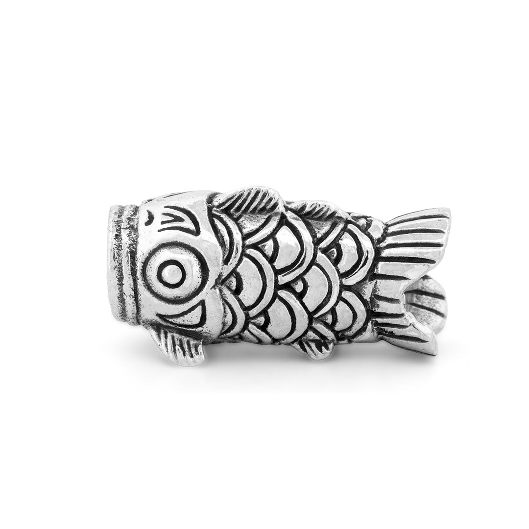 Black Raven Koinobori silver bead