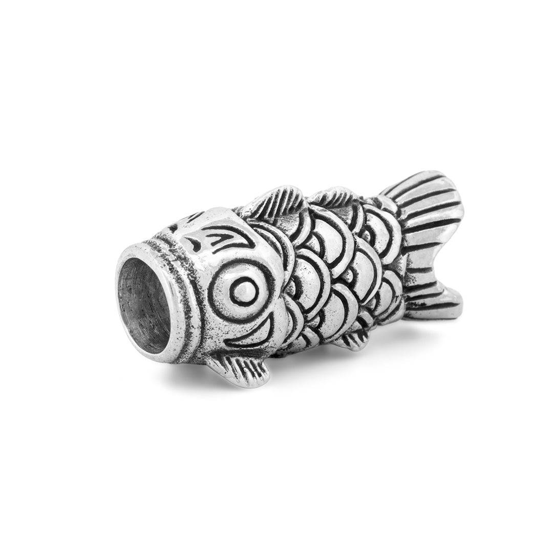 Black Raven Koinobori silver bead