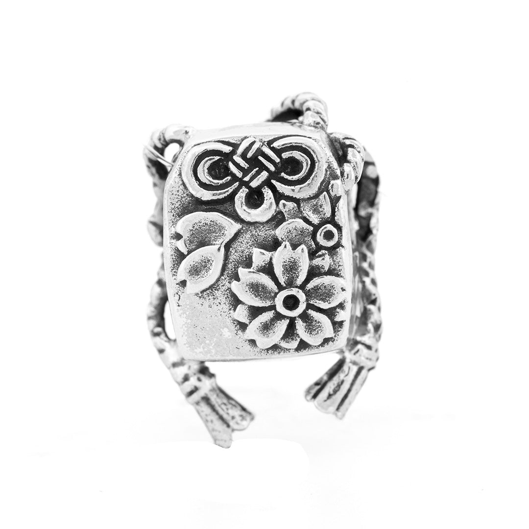 Black Raven Omamori silver bead