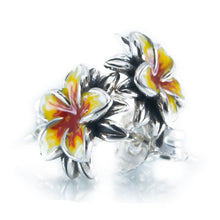 Load image into Gallery viewer, Frangipani Yellow & Red Earrings