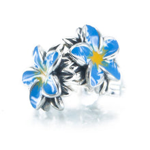 Load image into Gallery viewer, Frangipani Blue & Yellow Earrings