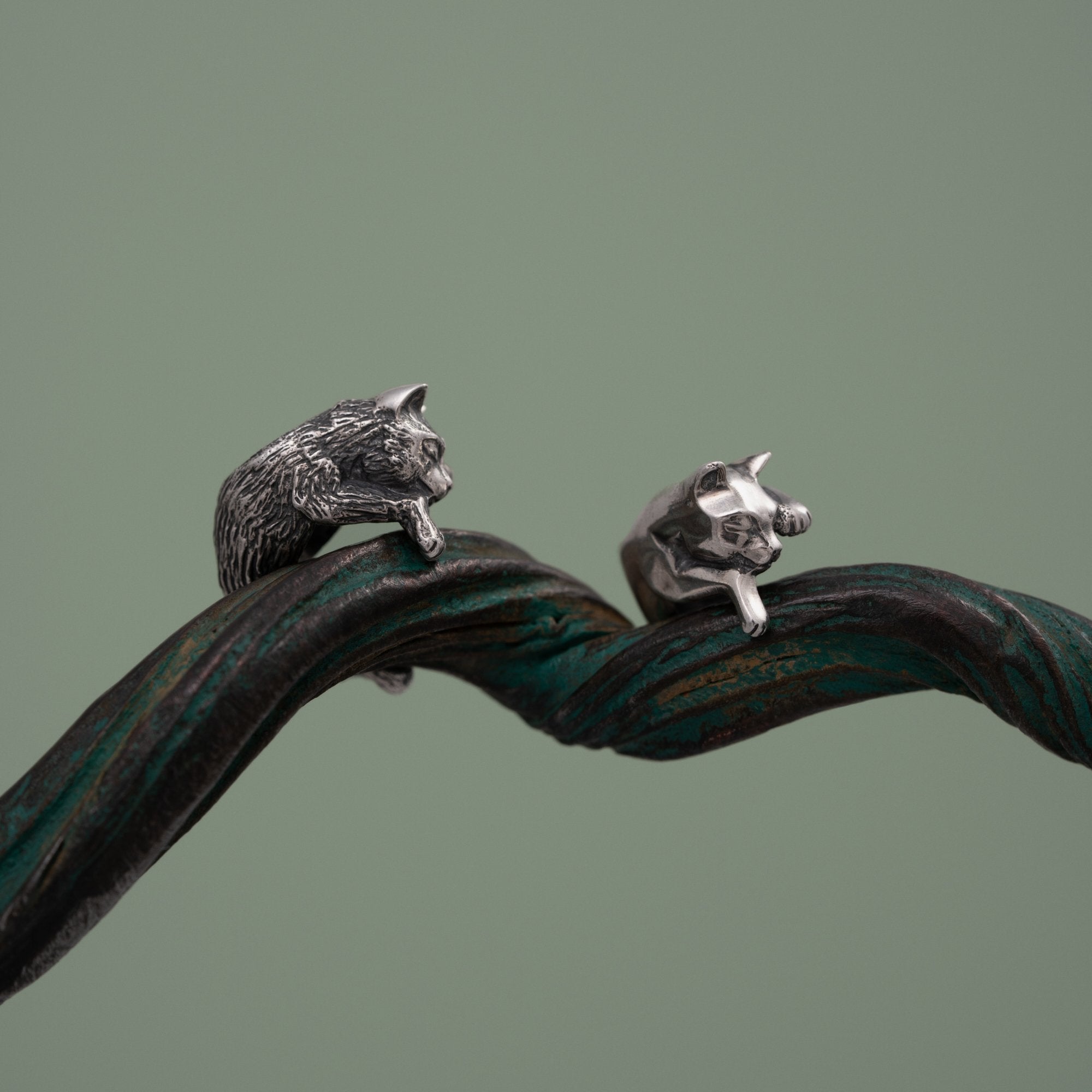 Double bead "Moon cats"