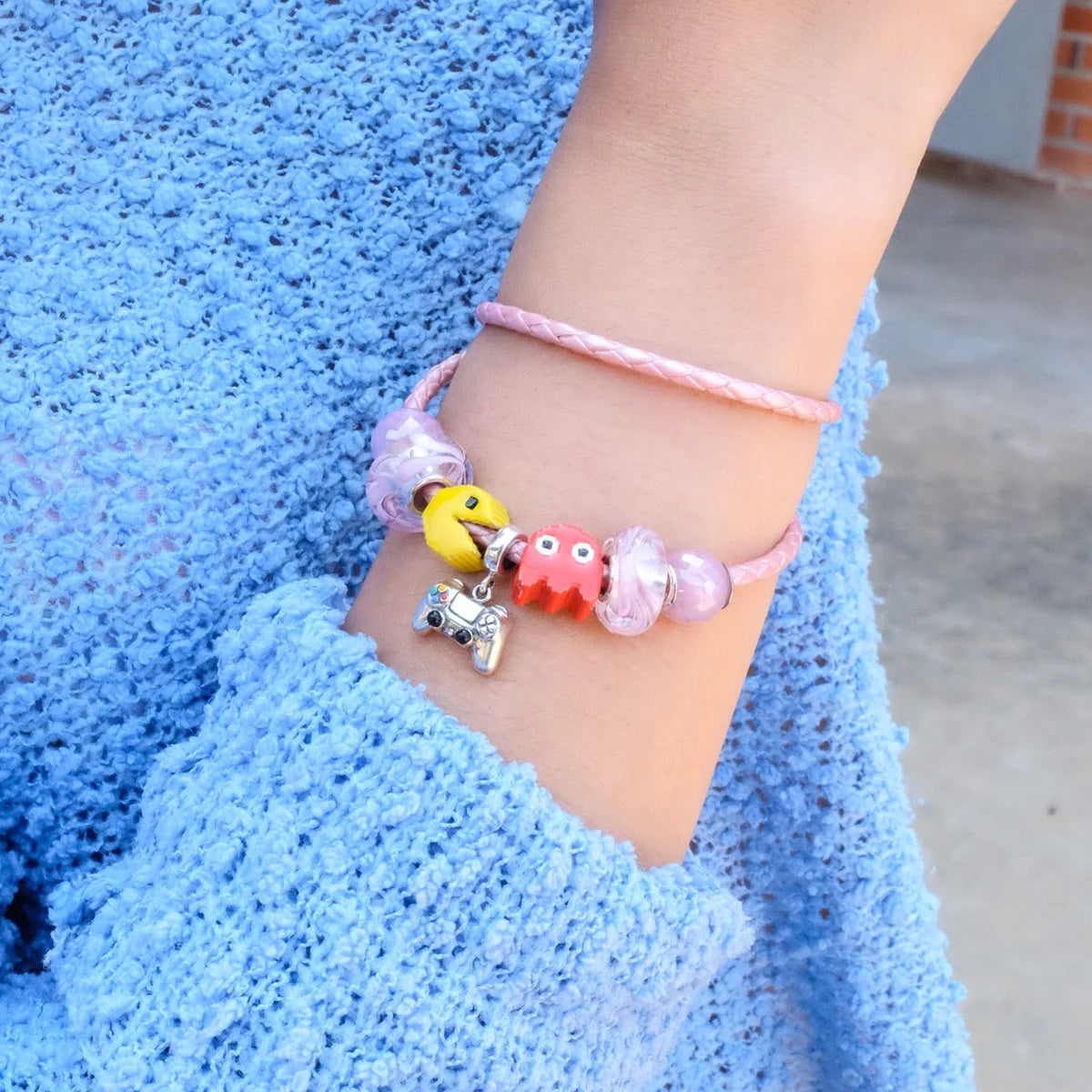 Marble Glass Bead Pink