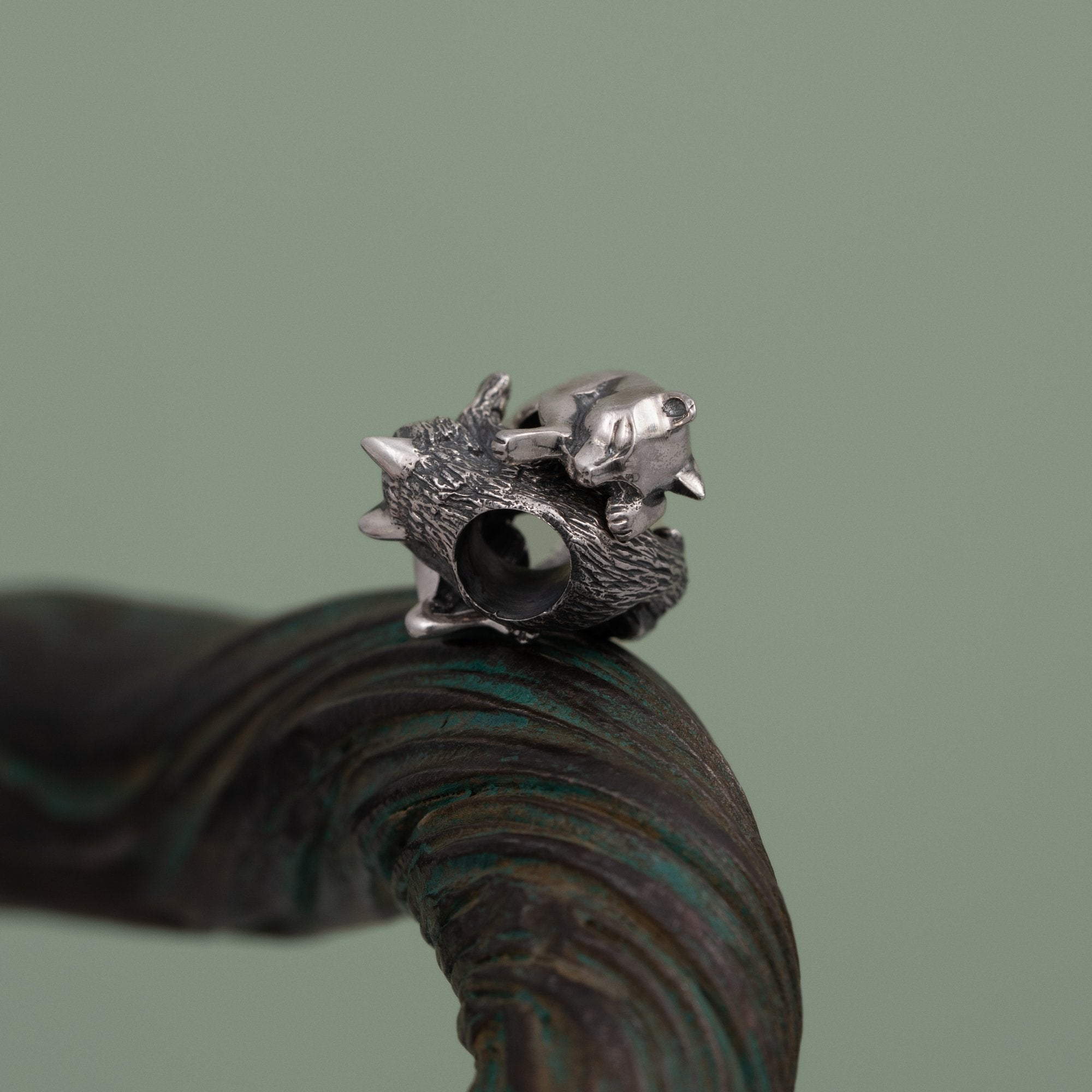 Double bead "Moon cats"