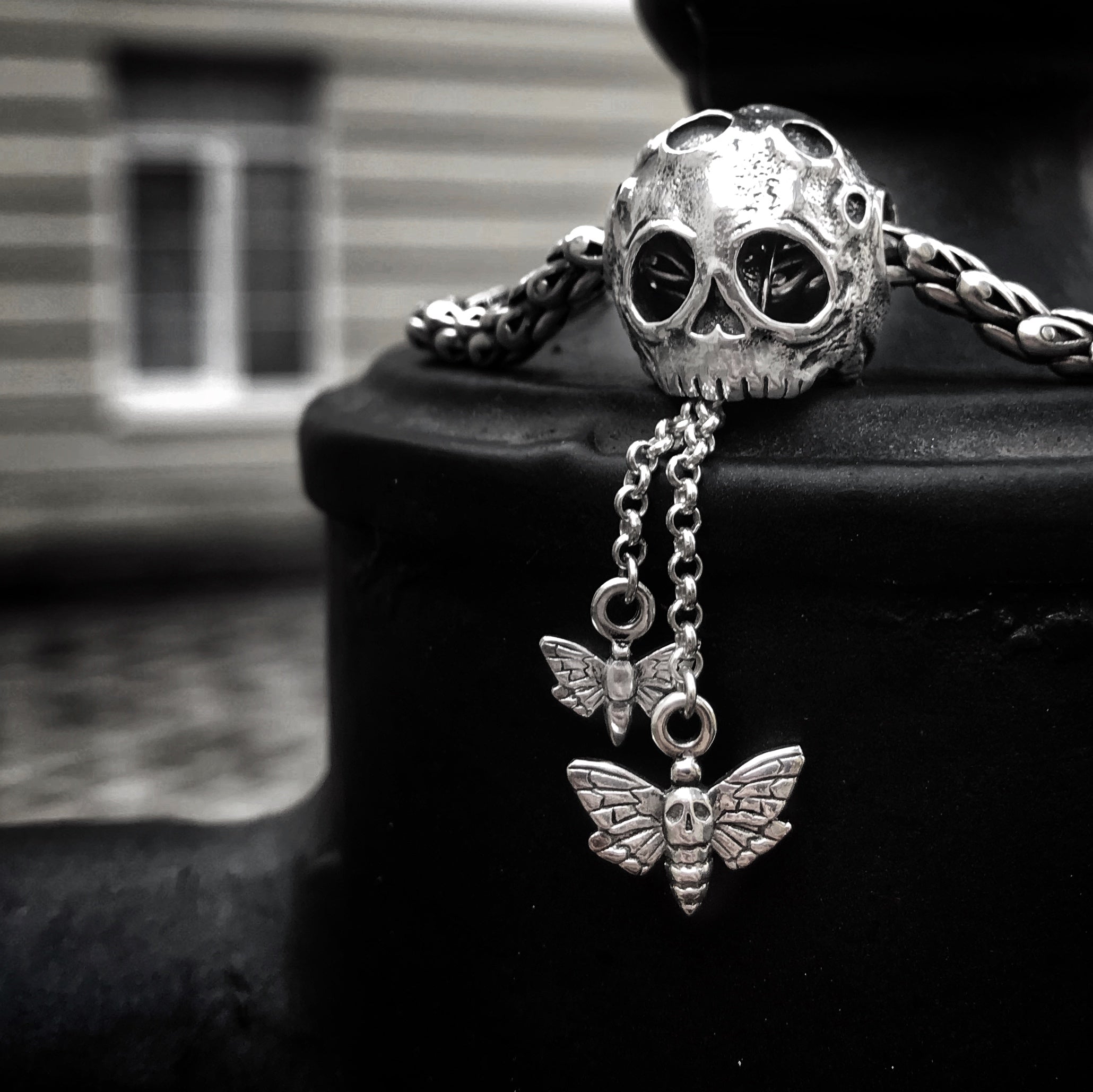 Silver bead 2 in 1 "Moon Face"