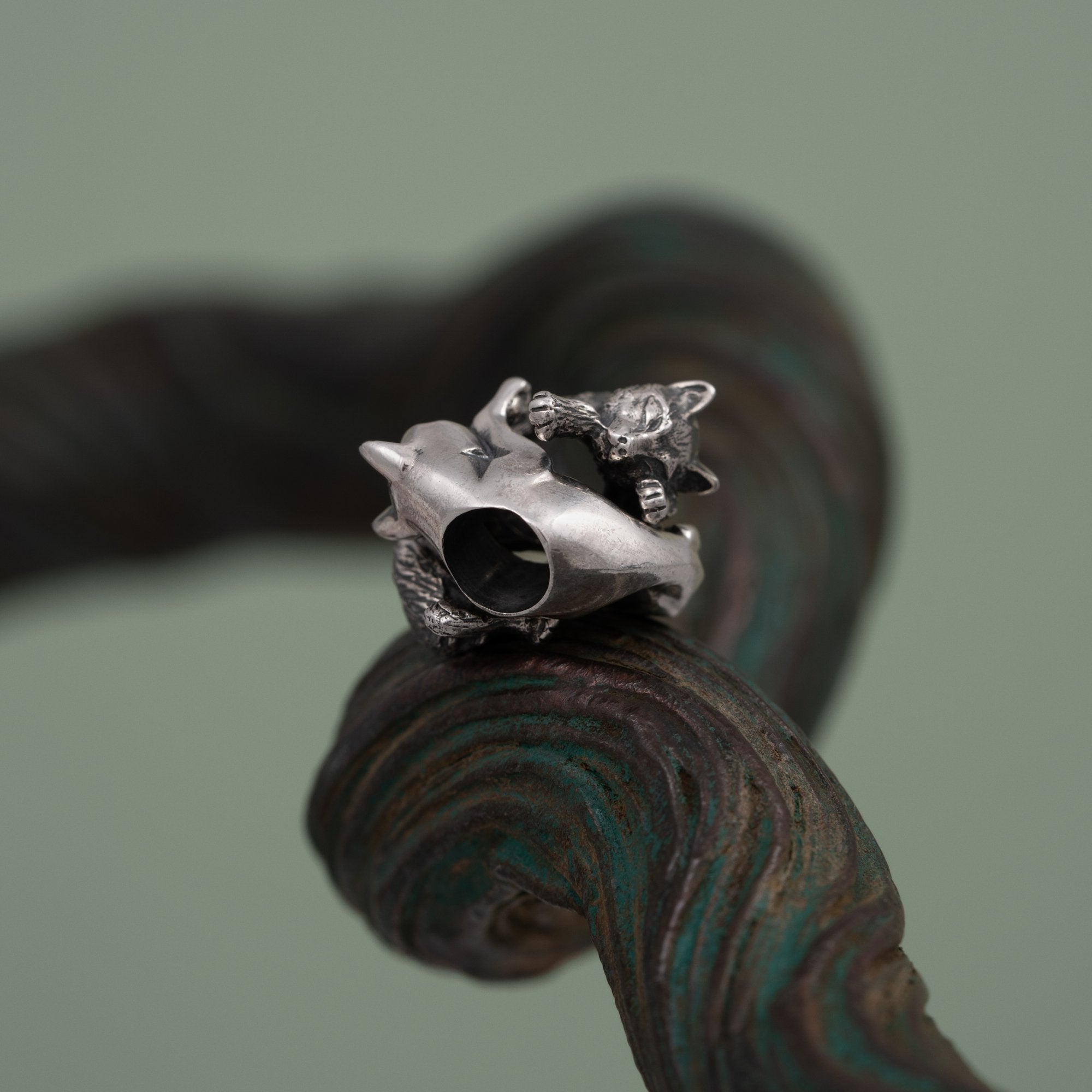 Double bead "Moon cats"