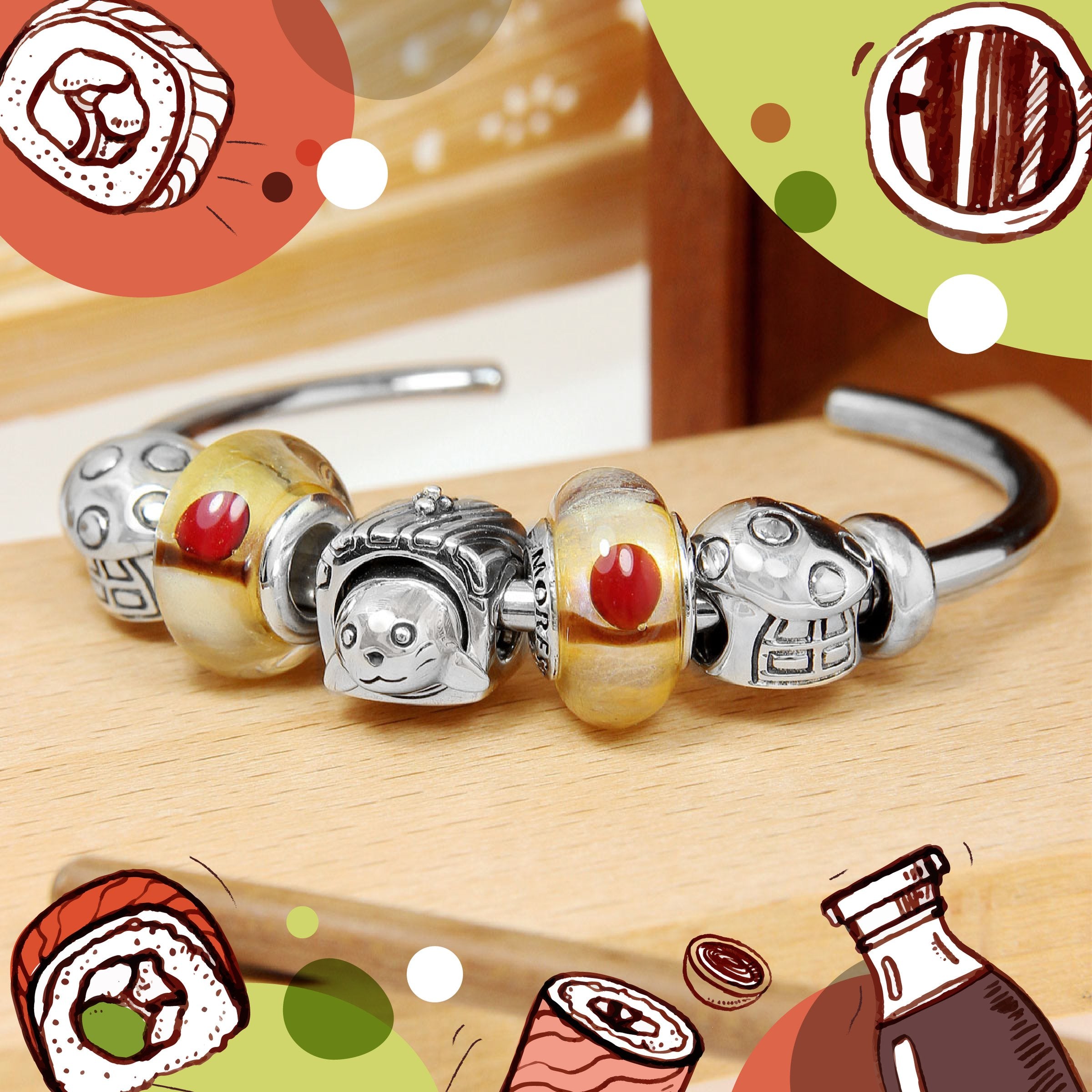 Seal Salmon Sushi Bead