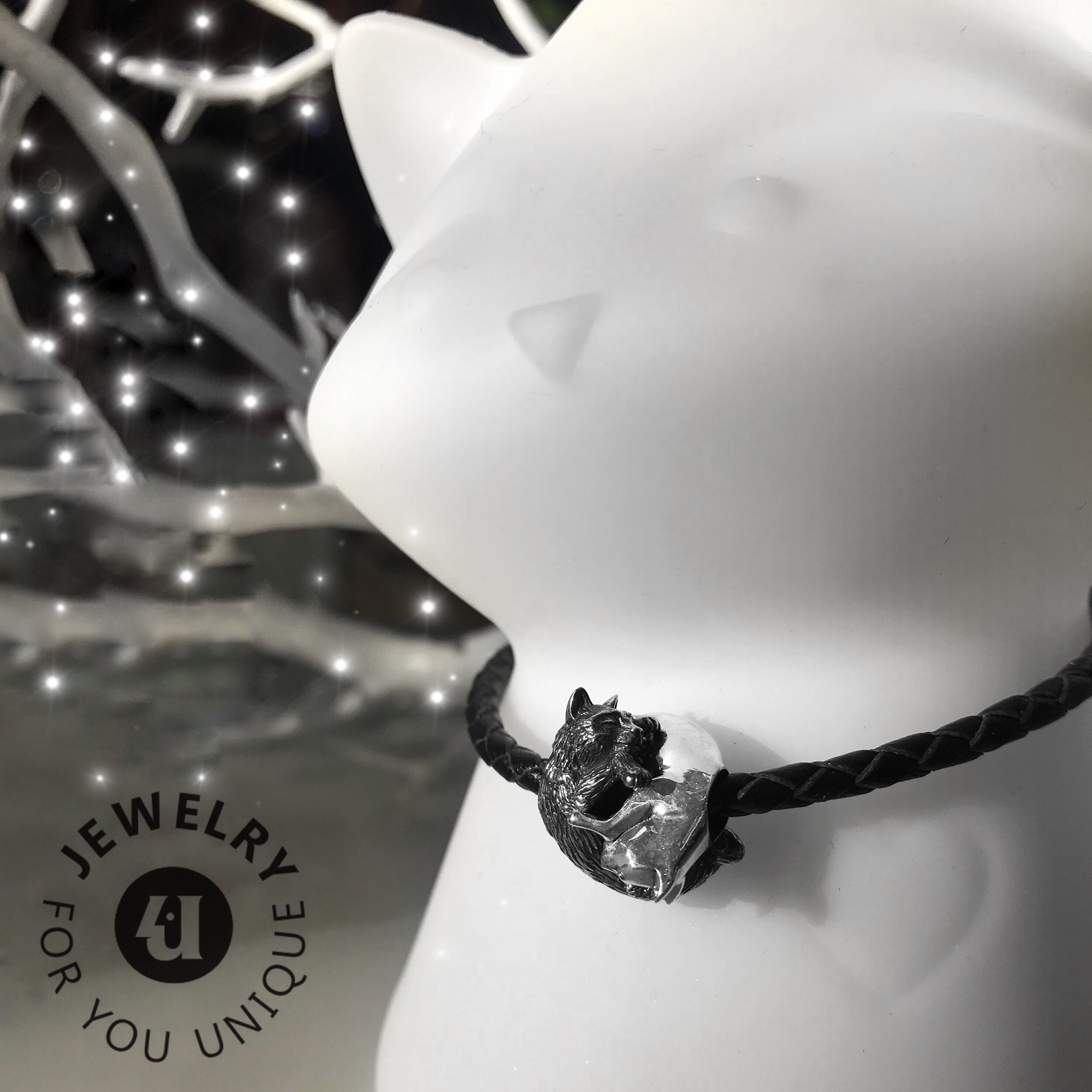 Double bead "Moon cats"