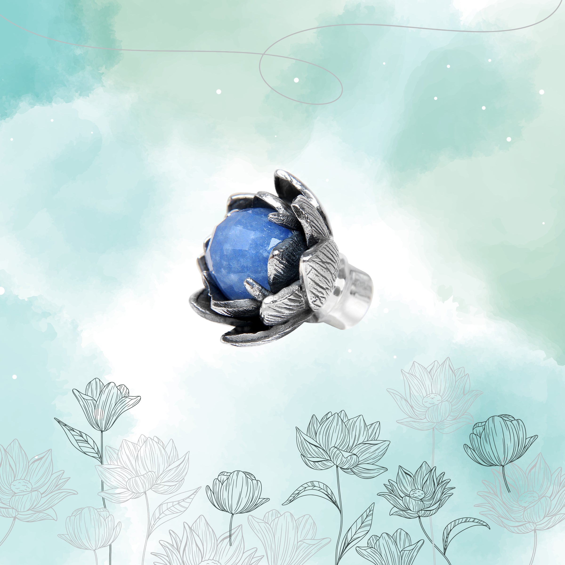 Lotus Blue Aventurine Bangle Lock