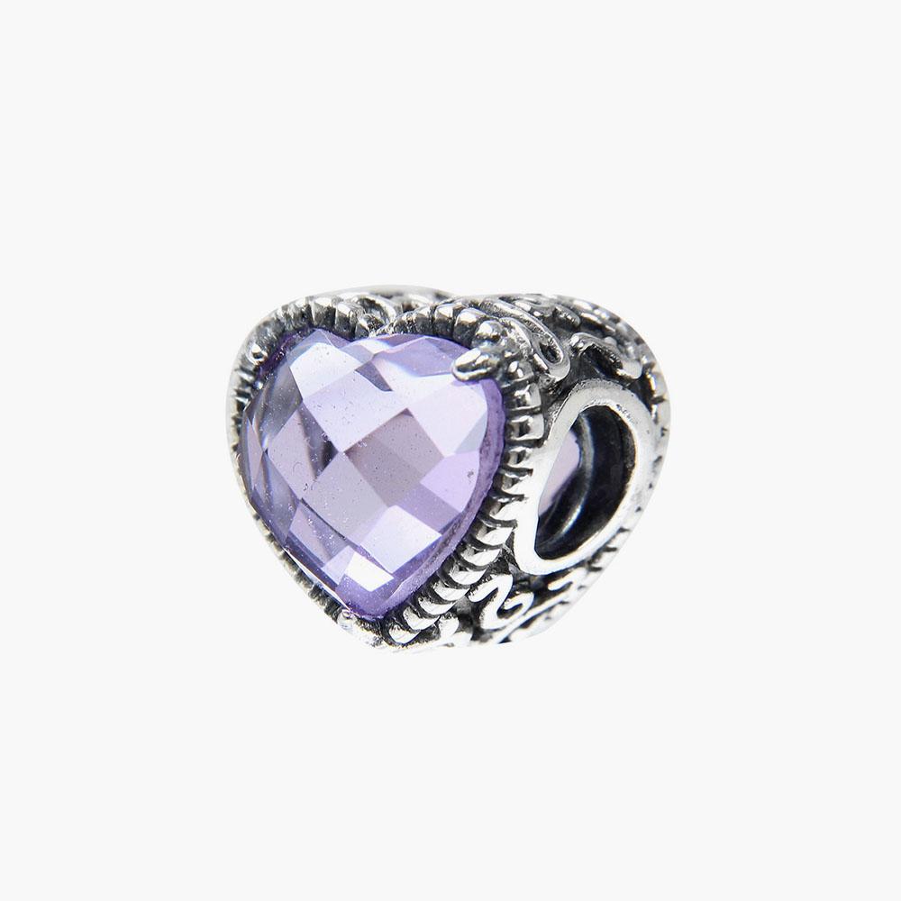 Amethyst Heart Gem Bead
