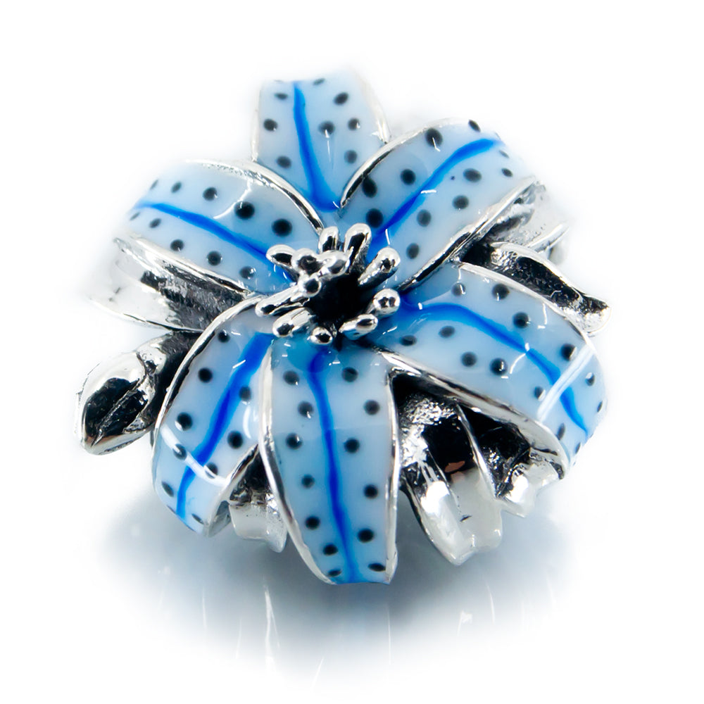 Blue Tiger Lily Charm