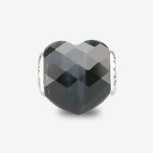 Load image into Gallery viewer, Dark Blue Tigers Eye Heart Charm