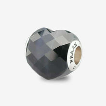 Load image into Gallery viewer, Dark Blue Tigers Eye Heart Charm