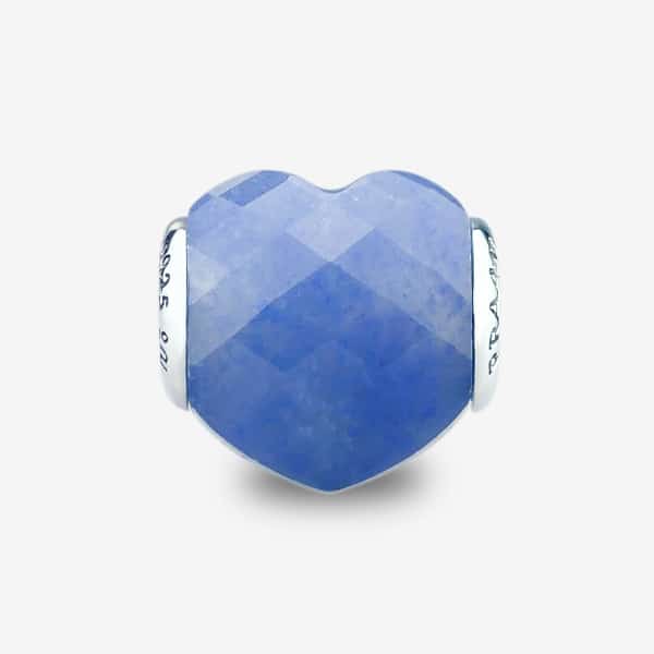 Faceted Blue Aventurine Heart Charm