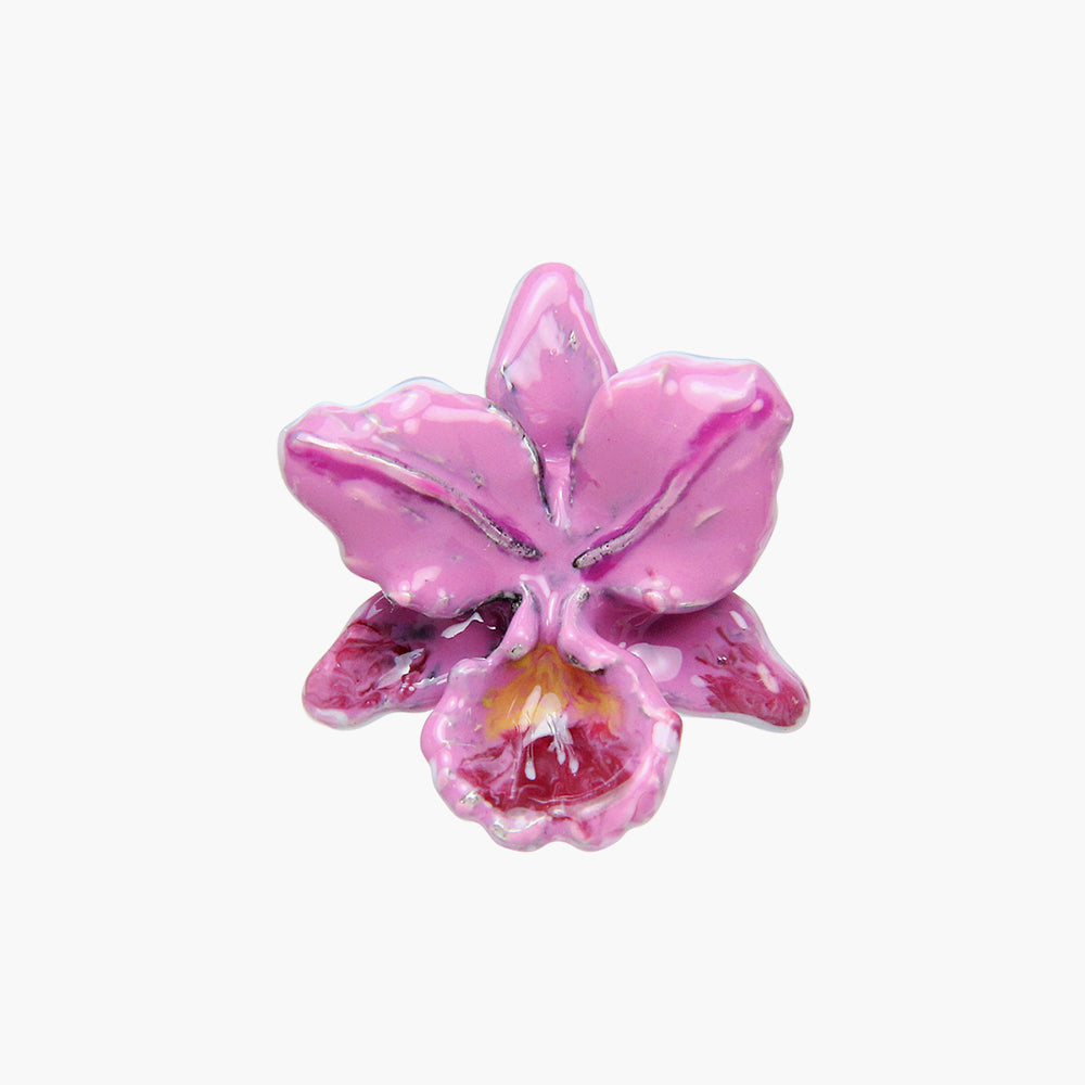 Pink Hand-Painted Wild Orchid Stopper