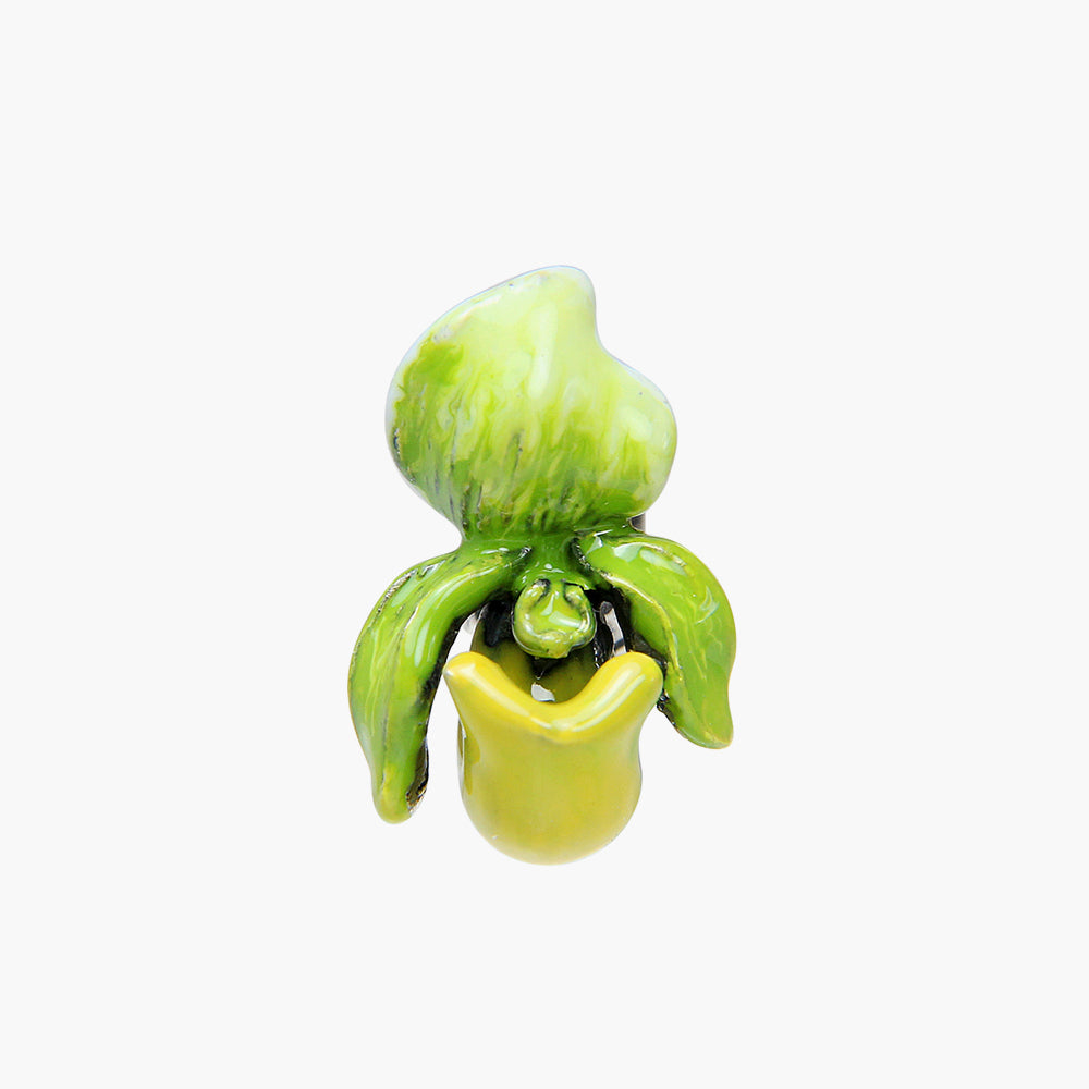 Green Hand-Painted Wild Orchid Stopper