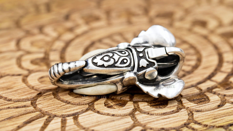 Indian Elephant with tusks and black diamonds