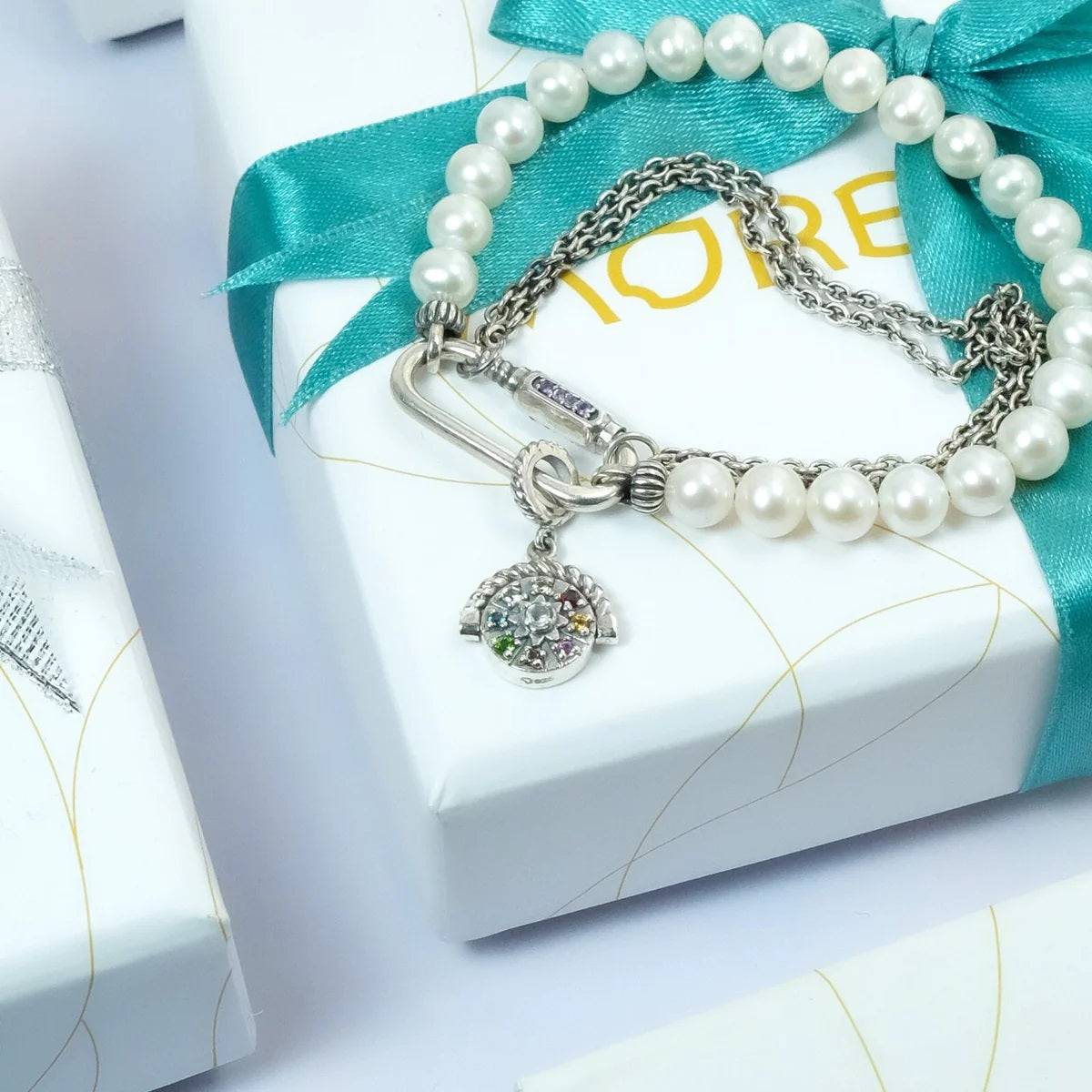 Lucky Nine Gemstone Charm