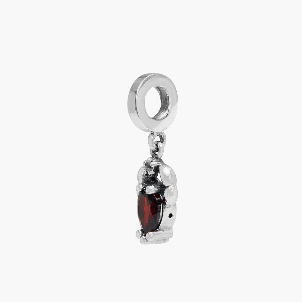 Lobster Garnet Dangle Bead