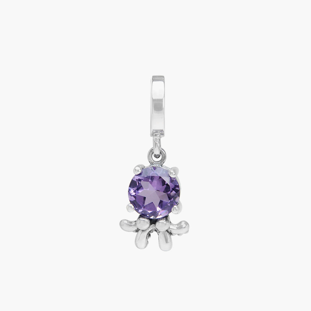 Octopus Amethyst Dangle Bead