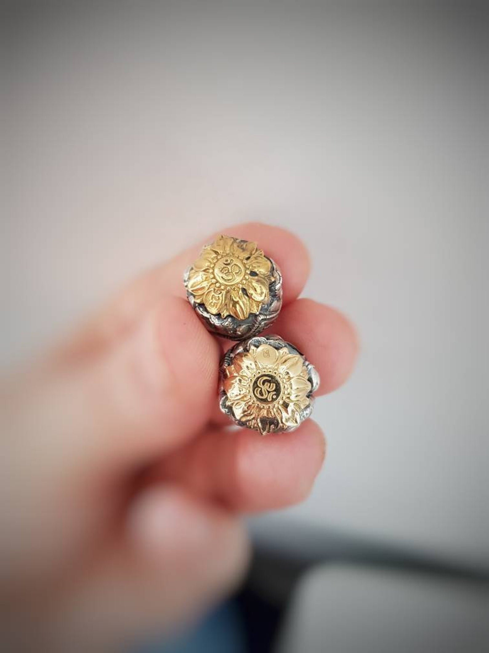 Sacred elephant - Silver bead with gildning