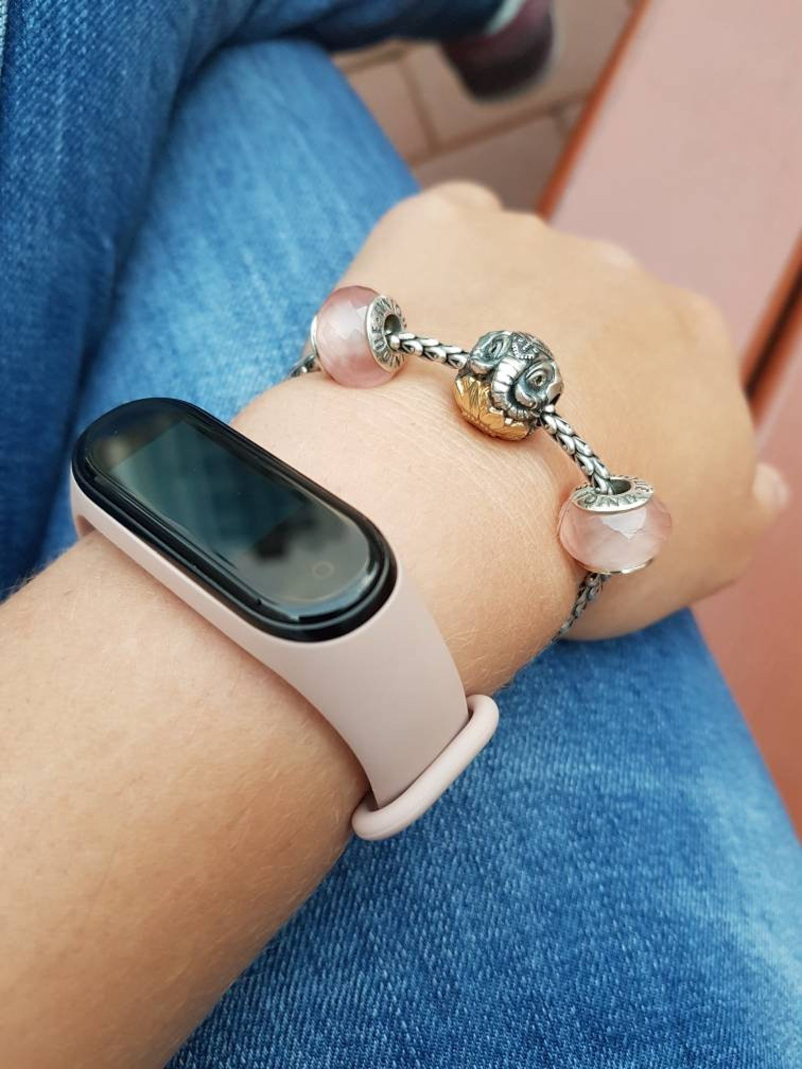 Sacred elephant - Silver bead with gildning