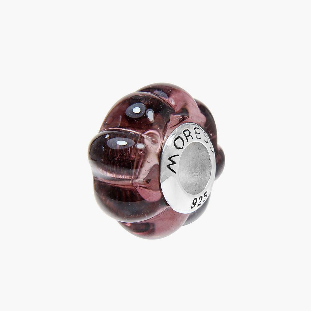 Pumpkin Red Vine Murano Glass Bead