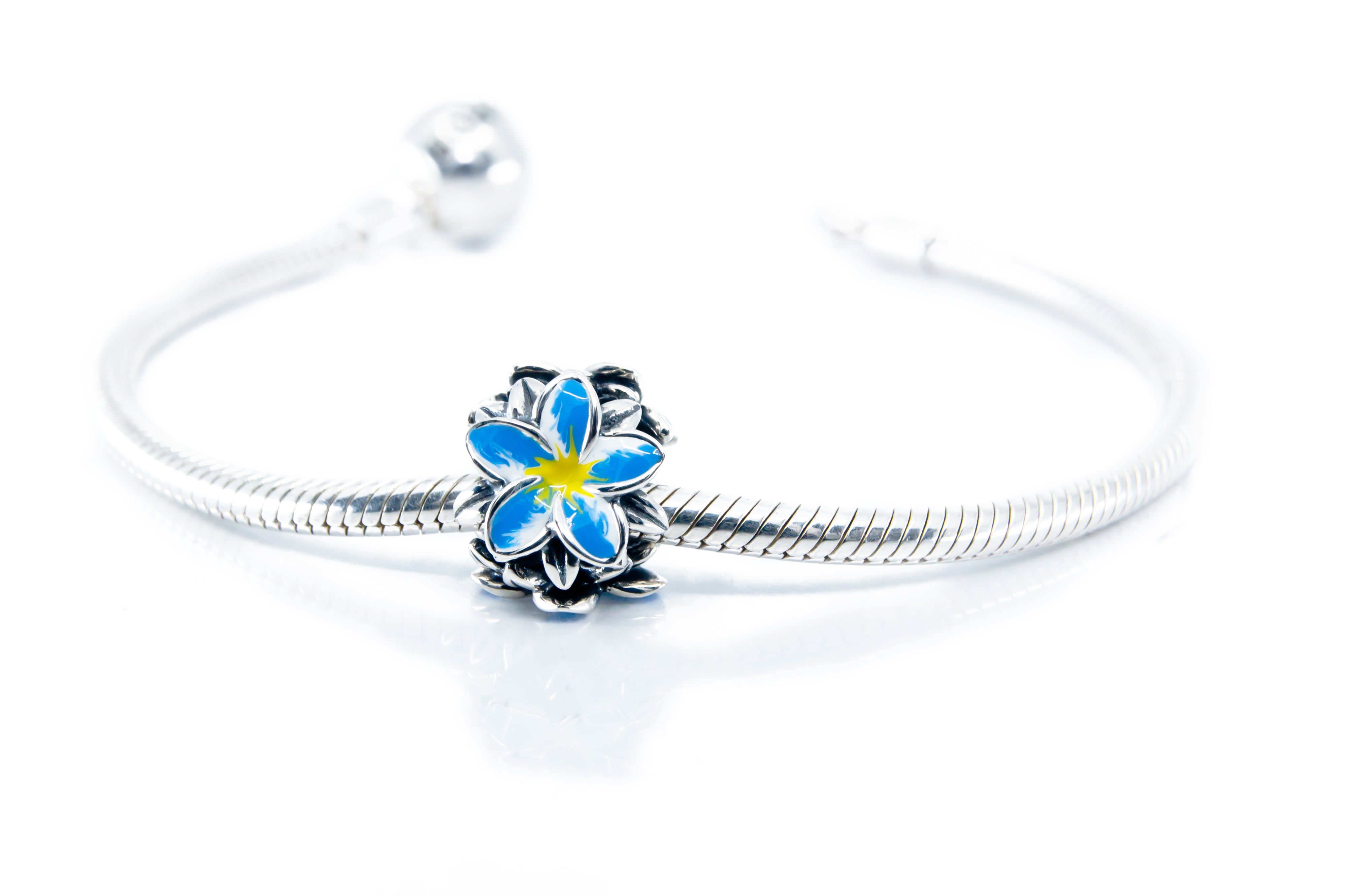 Frangipani Blue & Yellow Flower Charm