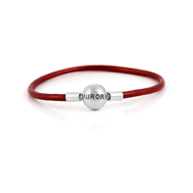 Single Red Leather Bracelet
